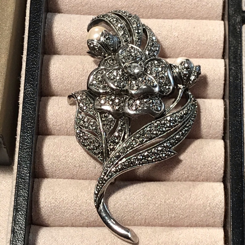 VTG Beautiful Signed Marcasite Piece, KJL For Avon